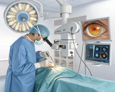 Advanced vitreoretinal surgery procedure at Susanjeevani Hospital, the top-rated eye hospital in Lucknow